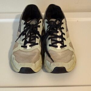 On Clouds Women's Athletic Shoes in Cream and Black